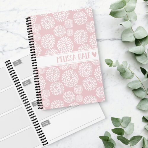 Soft Spring Light Pink Personalised 12 Month Diary