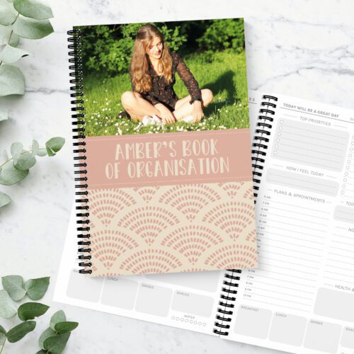 Pink Fan Photo Upload Daily Planner