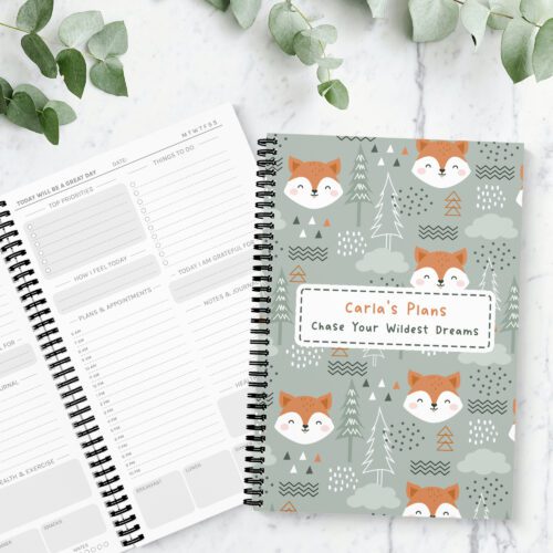 Forest Fox Personalised Daily Planner