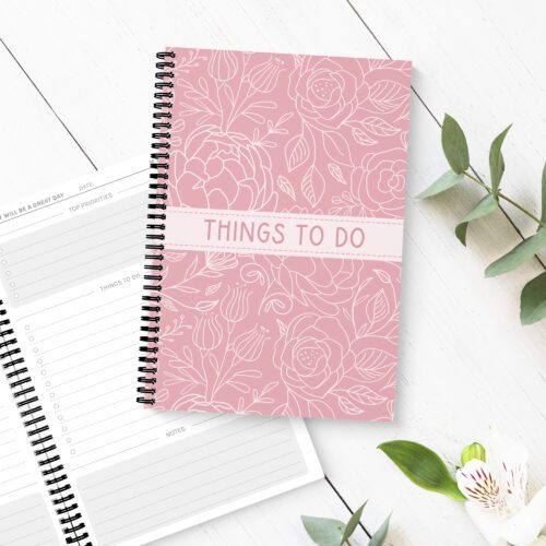 Blush Floral To Do List Book