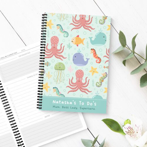 Sea Creatures Personalised To Do List Book