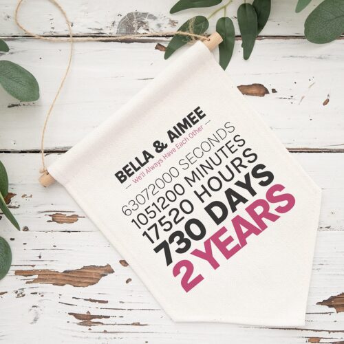 Love In Seconds Pennant Flag