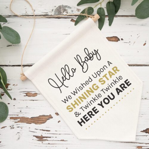 Hello Baby Twinkle Twinkle Pennant Flag