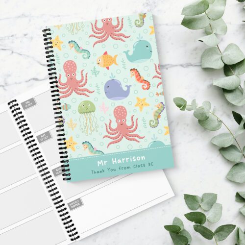 Sea Creatures Personalised 12 Month Diary