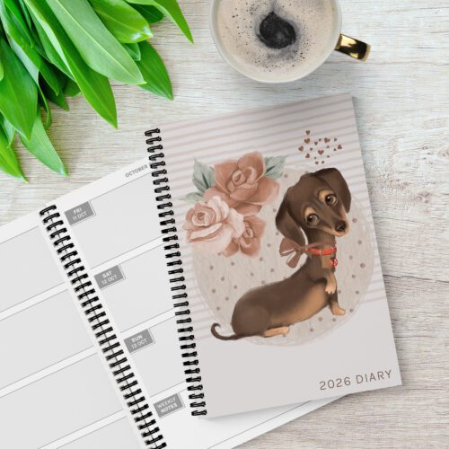 Painted Dachshund 12 Month Diary